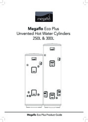 Megaflo Eco Plus Unvented Hot Water Cylinders 250L & 300L Installation Manual