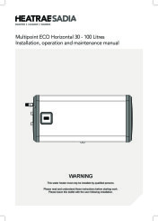 Heatrae Sadia Multipoint Horizontal 30-100 Litres Installation Manual